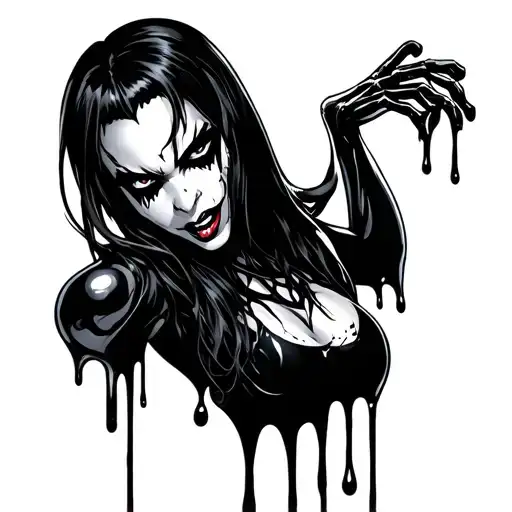 Girl Venom Marvel Character Drips Poison