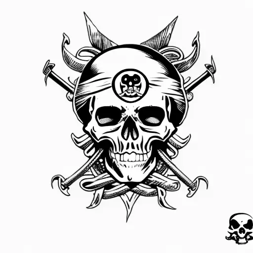Pirate Skull And Bones Flag Dia Dos Muertos Vegvisir