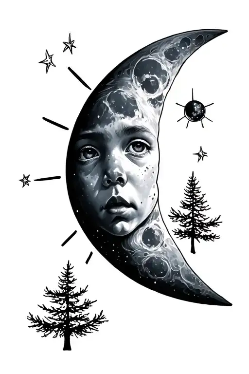 Moon With 3 Rays Fir Children