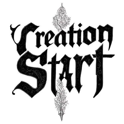 The Words 'Creation Start' In Old German Letters