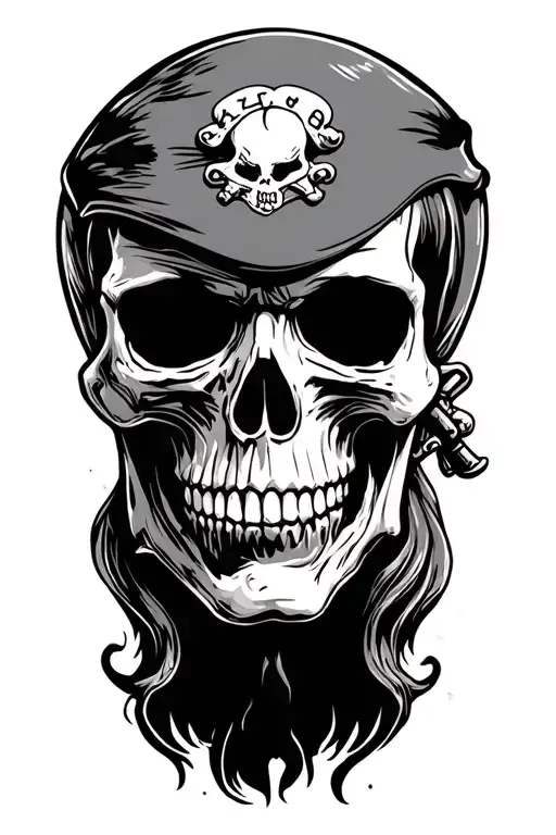 Zombie Pirate Skull