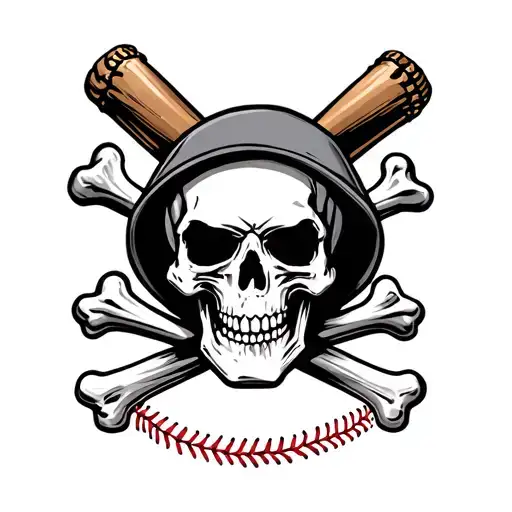 Baseball Skull And Crossbones