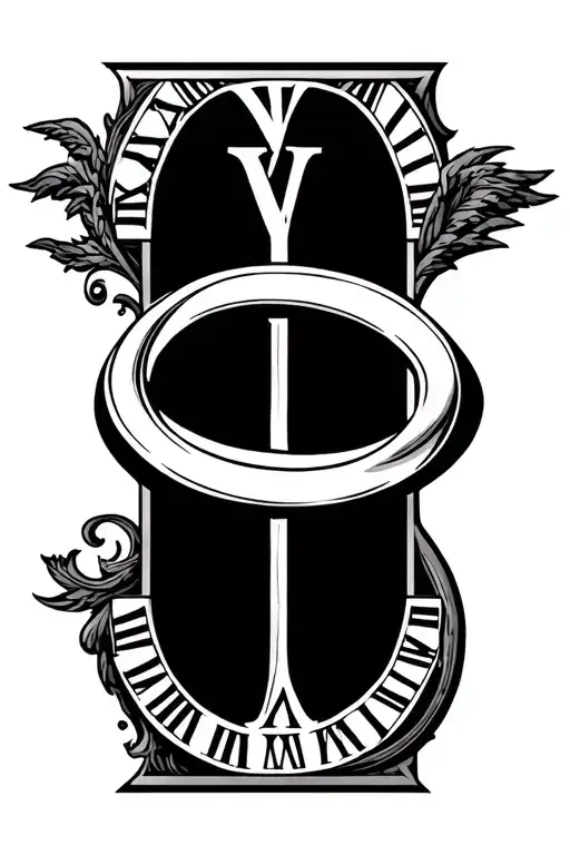 Inifnity Sign Encircling And Under Roman Numerals Incircling