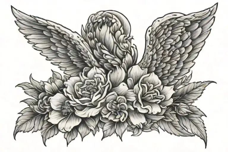 Angel Wings Birth Flowers