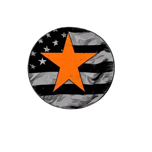 Tennessee Tri Star Flag In Orange And Gray