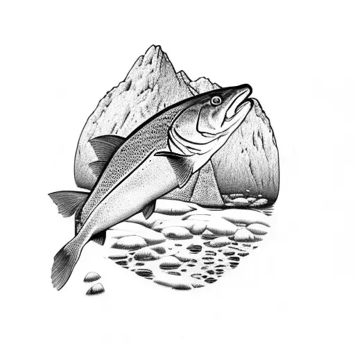 Trout Jumping Out Of A Mountain Lake