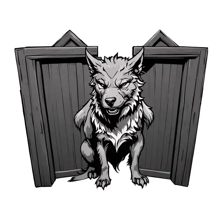 Cerbero In Front Of The Doors