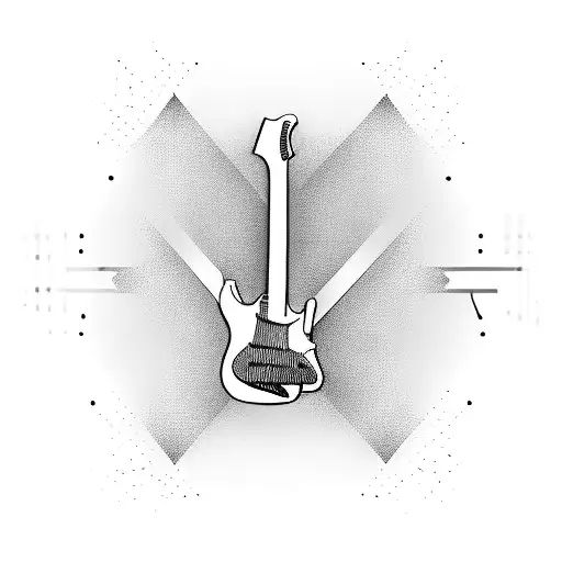 A Binary Code Pattern Forming The Silhouette Of A Guitar