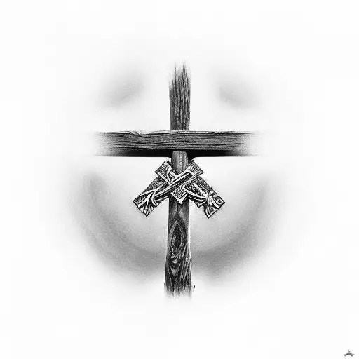 Christian Cross On A Tree