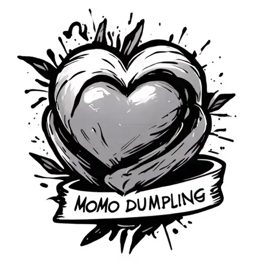 Heart Line Having Name Momo Dumpling Rendered