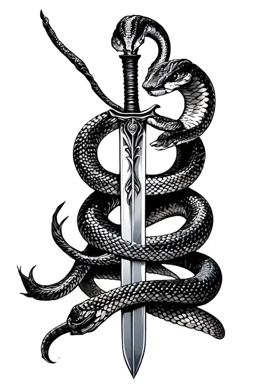 Snake Around A Sword Feminine
