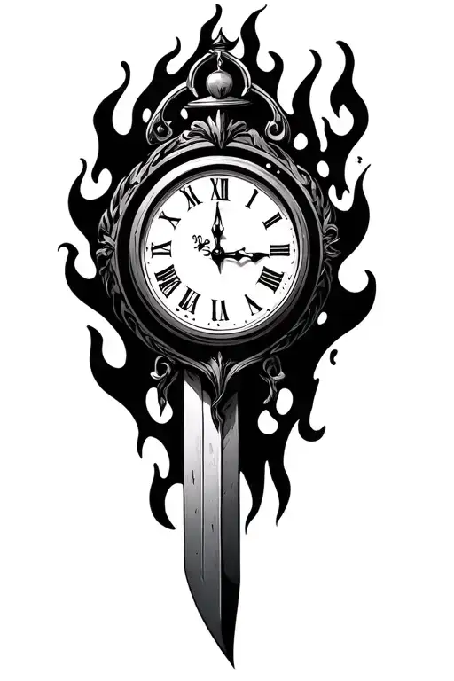 Something For Grandad And Little Clock With Blade And Flame