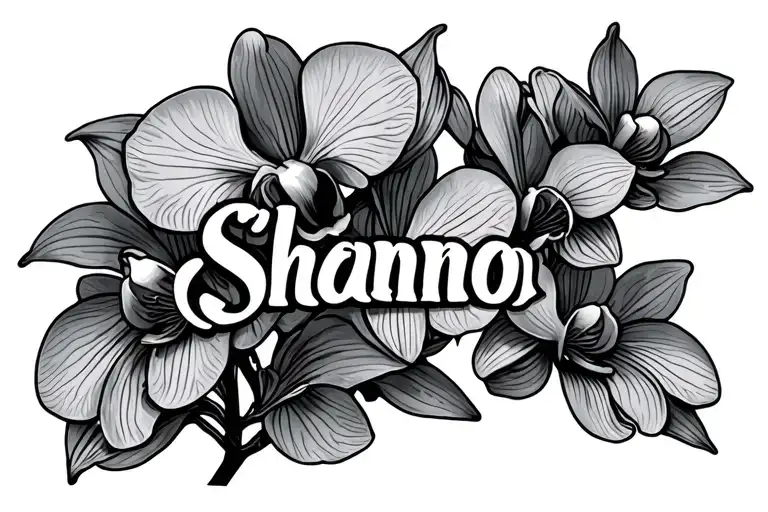 The Name Shannon With A Orchid Flowers