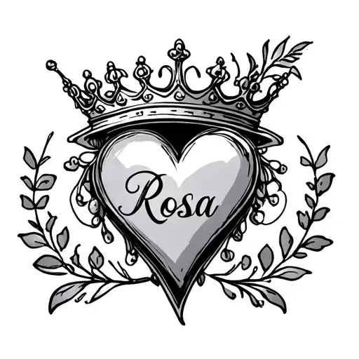 Name Rosa In Honor Of Mother Add Heart And Crown