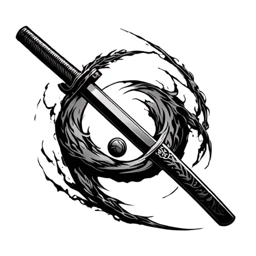 Katana With An Enso Around It