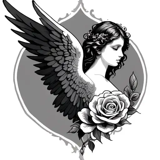 Rose Angel Wings And