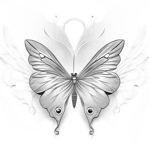 Butterfly With Delicate Angel Wings Minimalist