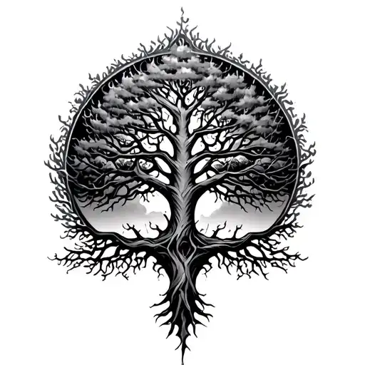 Tree Of Life Ygg Drasil Tree Surrounded