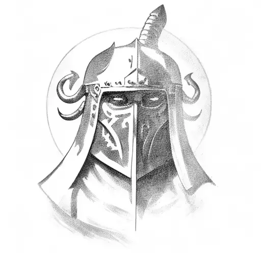 Barbarian Warrior With Ram Horns Helmet