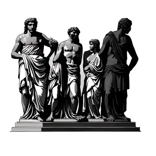 Greek Statues Symbolizing Strength