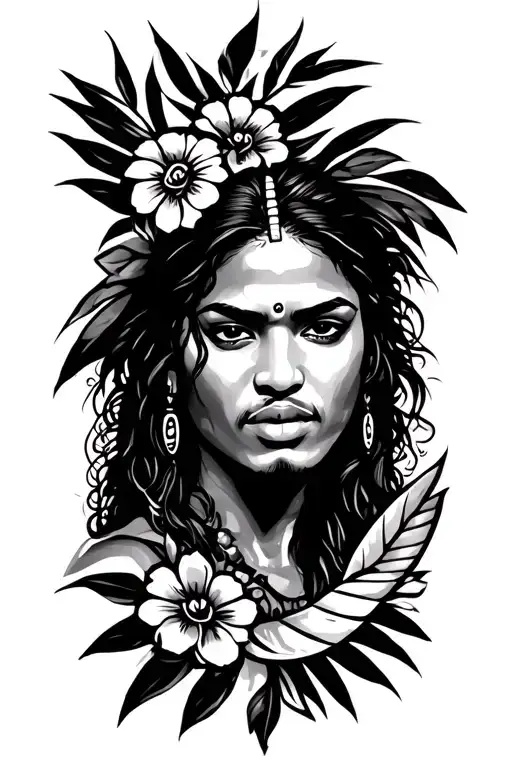 Realism Taino Puerto Rican Leg Sleeve