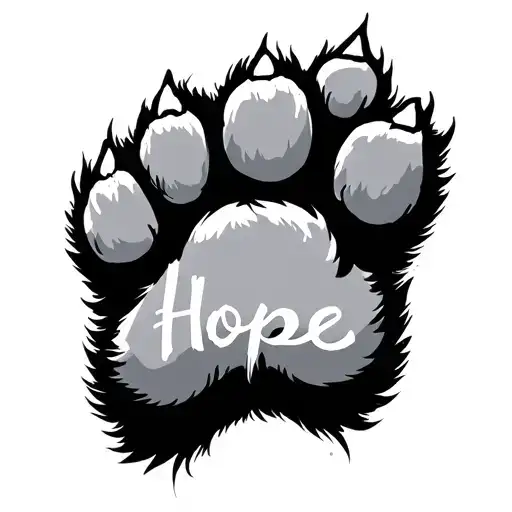 Cat Paw With Writing Hope Written
