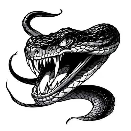 Aggressive Snake Head Shrouded