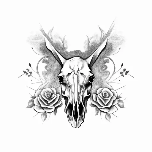 Horse Skull With Floral