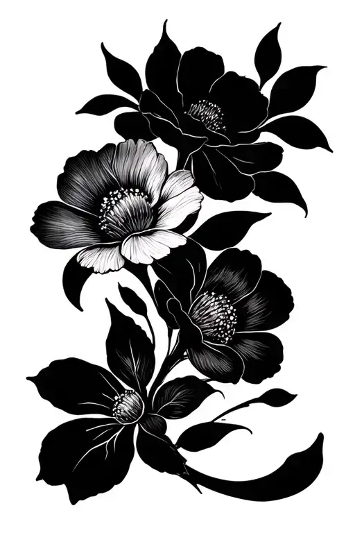 Kids Names With Birth Flowers Intertwined