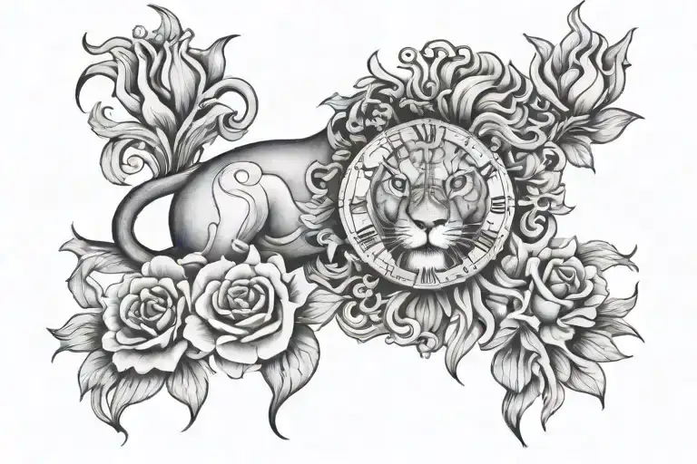 Lion Clock Flower