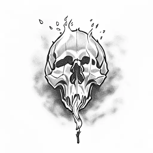 Skull Smoking Fire