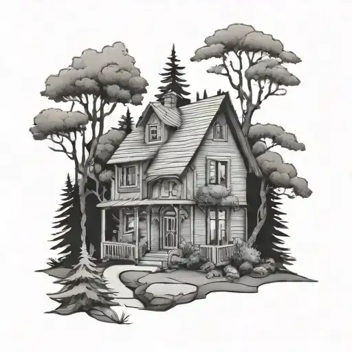 House In The Forest Scene