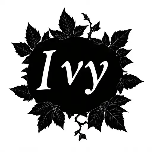 Fine Line Ivy Vine Thin Long With The Name Ivy On The End