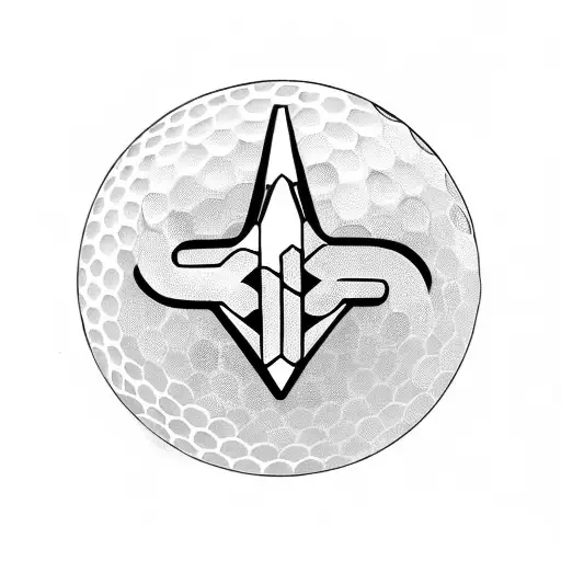 Sleep Token Band Logo Incorporated Into A Golf Ball Design