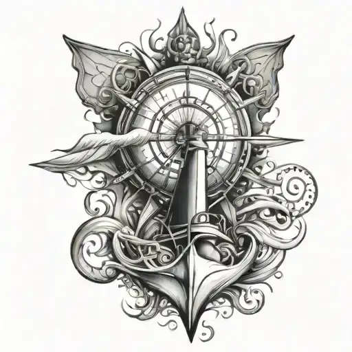 Nautical With Sunburst Shoulder Sleeve