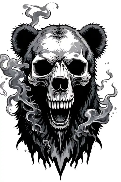 Skull Death Bear Smoke