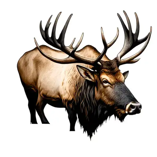 Bull Elk Realism Style