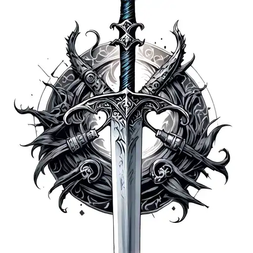 Dark Fantasy Concept Of A Machine Sword