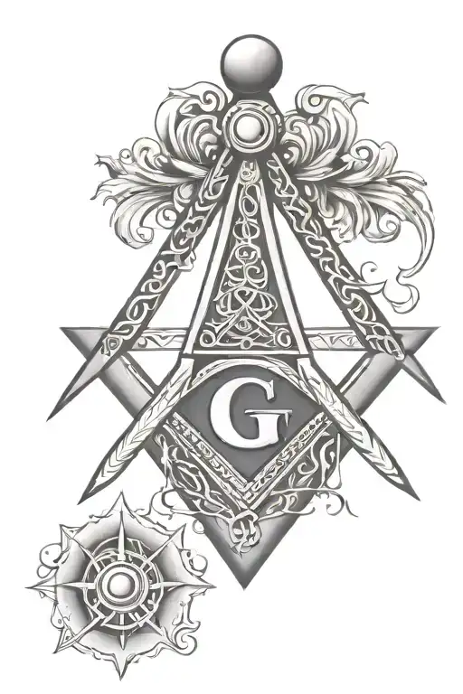 Masonic Square And Compasses Representing Love