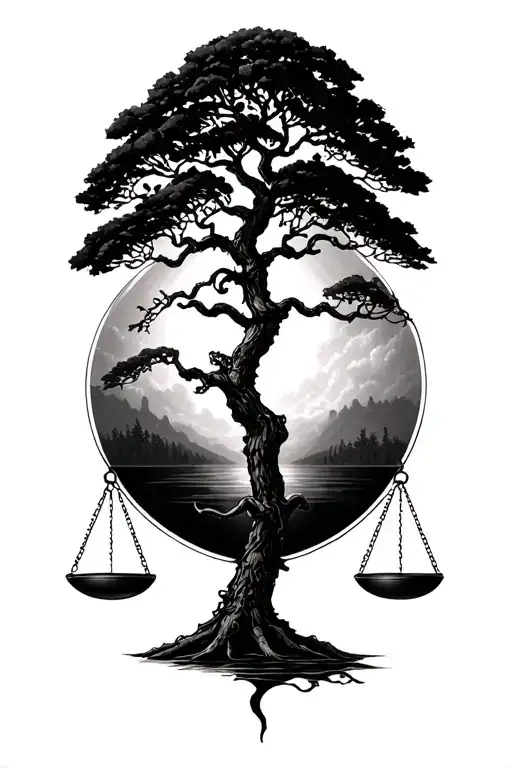 Trees Balance Scale Libra