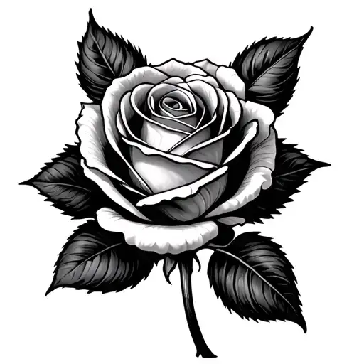 Rose With The Word Stop As The Stem Rose