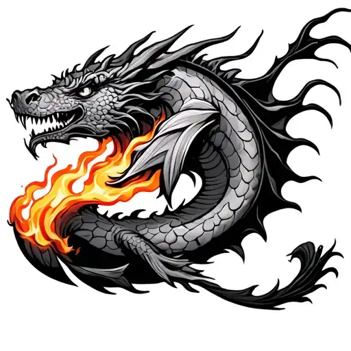 Pisces Dragon Breathing Fire