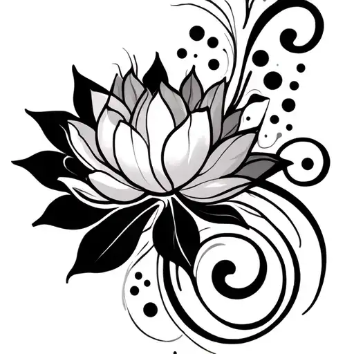 Lotus Dots Swirly Design Curvy Vine Wrapping