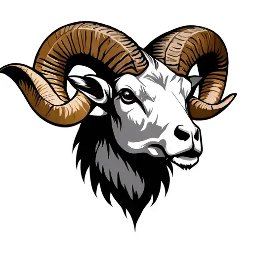 Aggressive Aries Ram Head