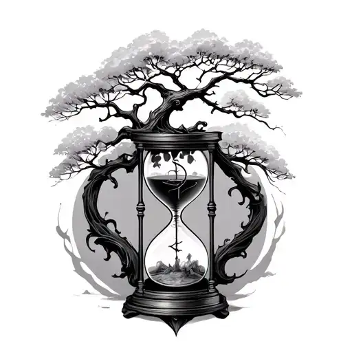 Tree In An Hourglass With Sagittarius Sign