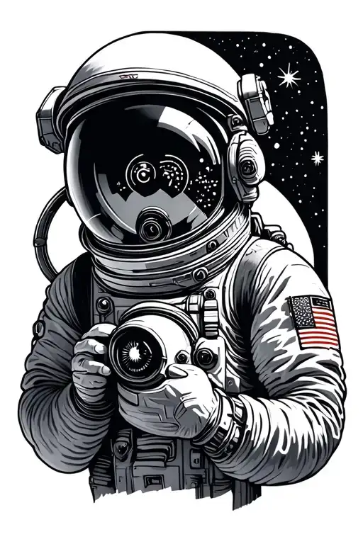 Astronaut Looking Through Telescoop