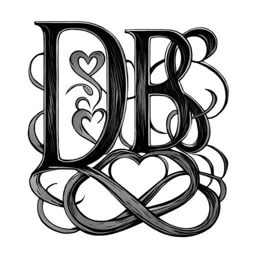 Initials Dbs Stacked Together With Infinity Symbol And Heart