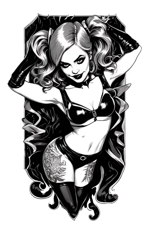 Harley Quinn Falling Birdseye View With Her Arms Outstretched