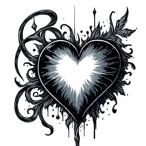 Heart With Dark Light Writing