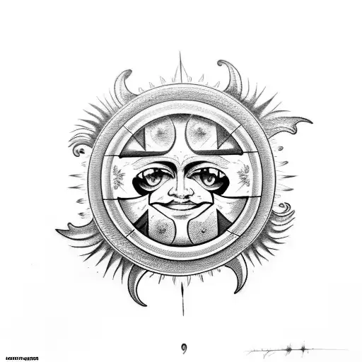 Number 9 With Sun And Moon